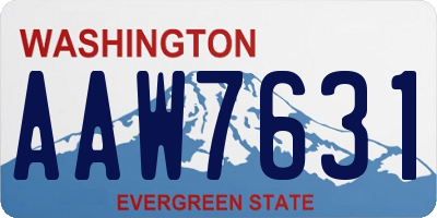 WA license plate AAW7631