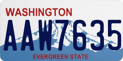 WA license plate AAW7635