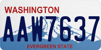 WA license plate AAW7637