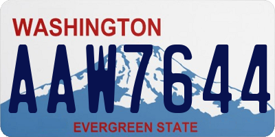 WA license plate AAW7644