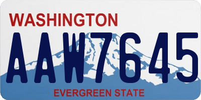 WA license plate AAW7645