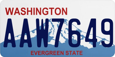 WA license plate AAW7649