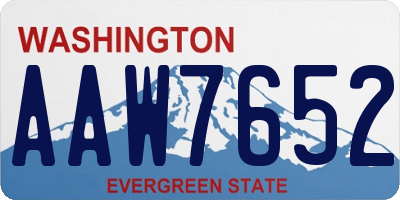 WA license plate AAW7652