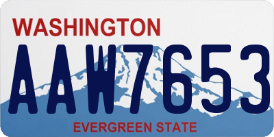 WA license plate AAW7653