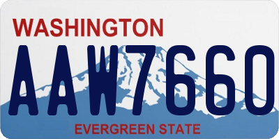 WA license plate AAW7660