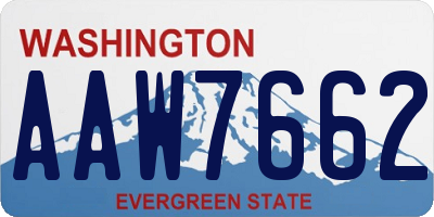WA license plate AAW7662