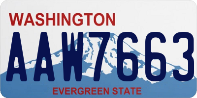 WA license plate AAW7663