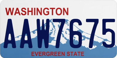WA license plate AAW7675