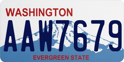 WA license plate AAW7679