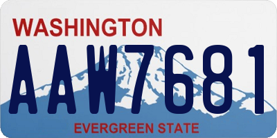 WA license plate AAW7681