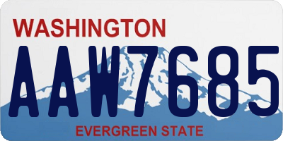 WA license plate AAW7685