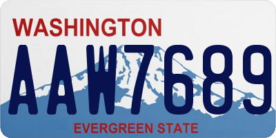 WA license plate AAW7689