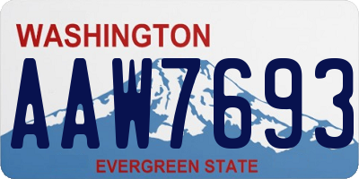 WA license plate AAW7693