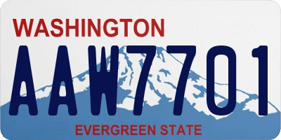 WA license plate AAW7701