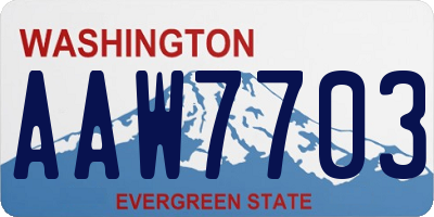WA license plate AAW7703
