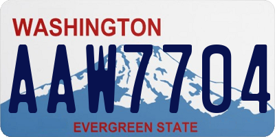 WA license plate AAW7704