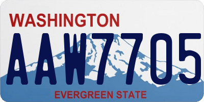 WA license plate AAW7705