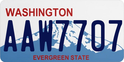 WA license plate AAW7707