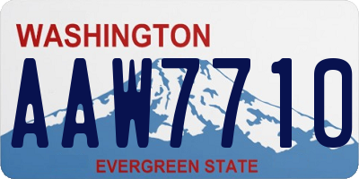 WA license plate AAW7710
