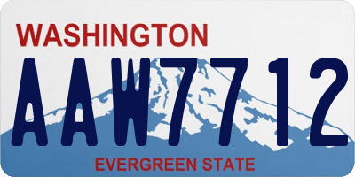 WA license plate AAW7712