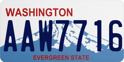 WA license plate AAW7716