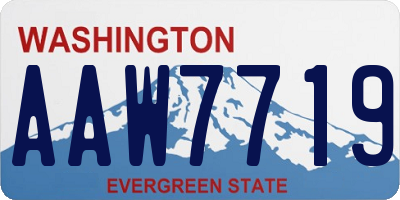 WA license plate AAW7719