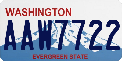 WA license plate AAW7722