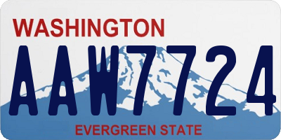 WA license plate AAW7724