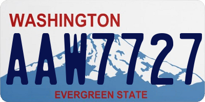 WA license plate AAW7727