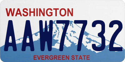 WA license plate AAW7732