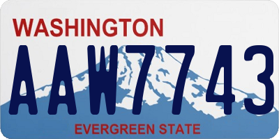 WA license plate AAW7743