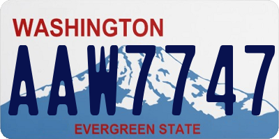 WA license plate AAW7747
