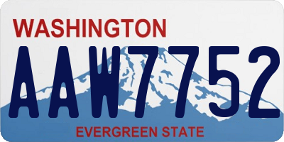 WA license plate AAW7752