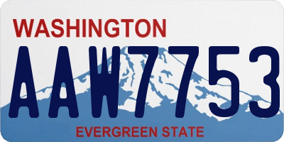 WA license plate AAW7753