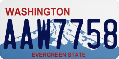 WA license plate AAW7758