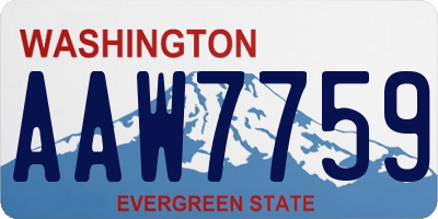 WA license plate AAW7759