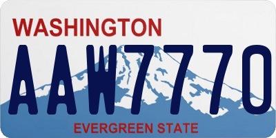 WA license plate AAW7770