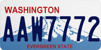 WA license plate AAW7772