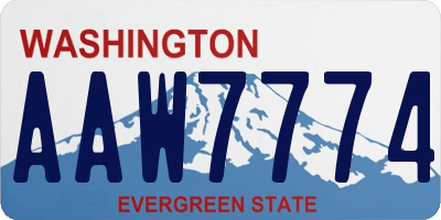 WA license plate AAW7774