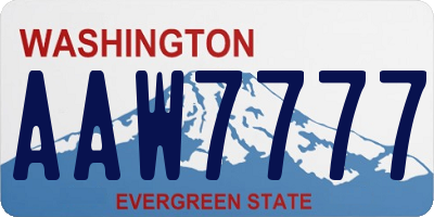 WA license plate AAW7777