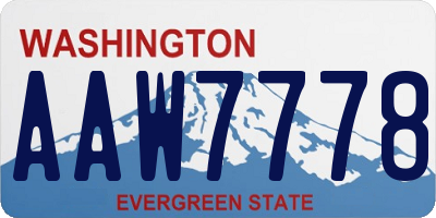 WA license plate AAW7778
