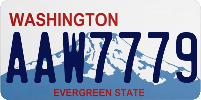 WA license plate AAW7779