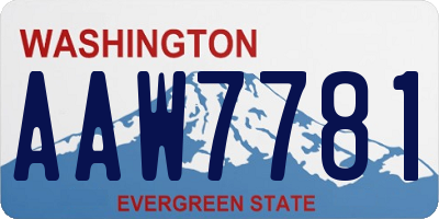 WA license plate AAW7781