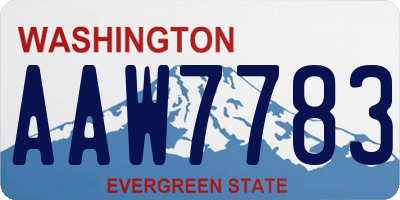 WA license plate AAW7783