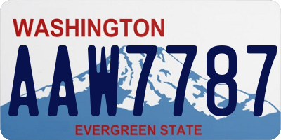 WA license plate AAW7787