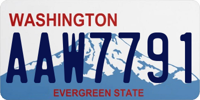WA license plate AAW7791