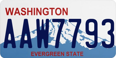 WA license plate AAW7793
