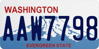 WA license plate AAW7798