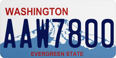 WA license plate AAW7800