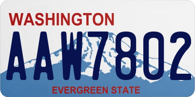 WA license plate AAW7802